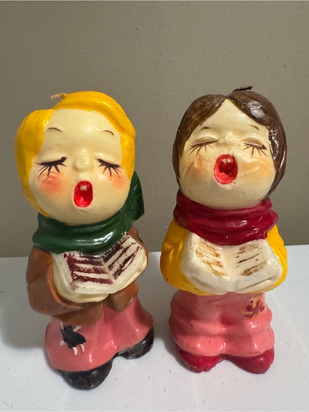 Vintage Christmas Festive Decorative Caroler Candles